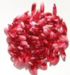 100 3x11mm Raspberry Givre Dagger Beads